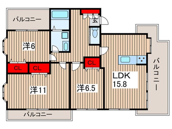 ハイリッジタワーズの物件間取画像